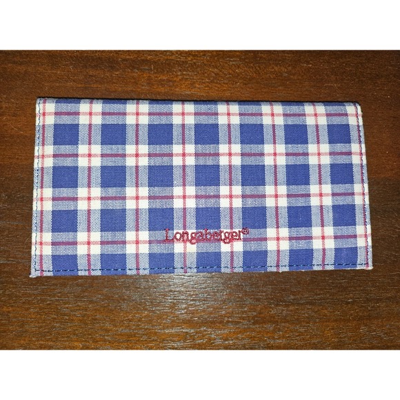 Longaberger Blue Ribbon Plaid CHECKBOOK Cover NEW - Picture 1 of 2